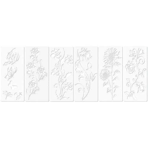 Garden Fence Stencils – 6 Stück Gartenschablonen, Sprayfarbe, Crafts Schablonen, wiederverwendbar, Blumenschablone für Malerei auf Holz, Leinwand, Gartenzaun, Wandkunst von Generic