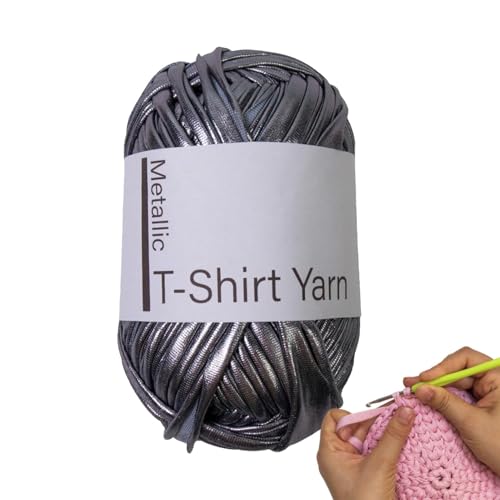 Garn zum Stricken,T-Shirt-Garn | Elastisches Strickgarn | Modisches, weiches Garn zum Stricken, Häkeln und Basteln, glänzendes Strickgarn für Kleidung, T-Shirts von Generic