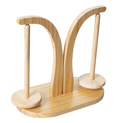 Garnhalter Spinner - Holz Solid Garn Spinner | Magnetischer Garnpendel Strickständer | Häkelgarnhalter Doppelgarnspindel Drehbares Holz Nähwerkzeug zum Stricken, Sticken & Basteln von Generic