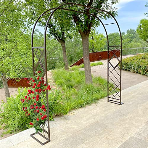 Gartenbogen Spalier Metall Rose Bogen 220cm Breite Hochzeit Torbogen zum Klettern Pflanzen und Rosen Schwarz von Generic