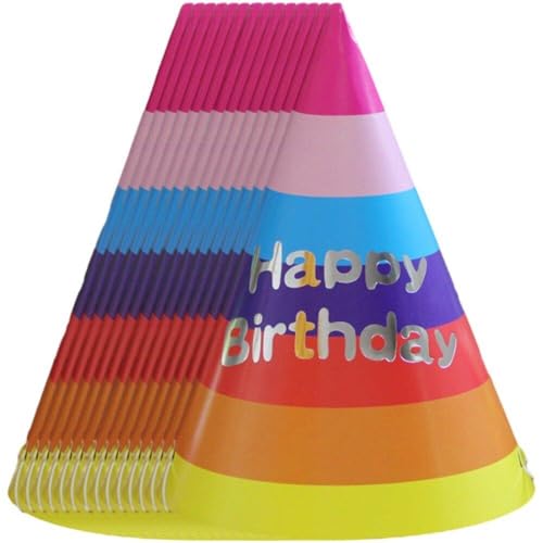 Geburtstagsfeier Hut 100pcs Papier Geburtstagsfeier Zapfen Regenbogen Geburtstag Jamboree Party Hüte Für Erwachsene Kinder Haustiere Haustiere von Generic