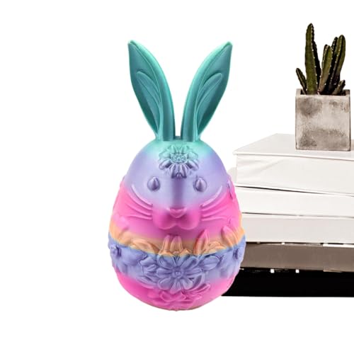 Gedruckte Ostereier, dekorative Ostereier - Bunny Eggs Dekorative Ornamente - Leere Osterspielzeug, Tierzappwerksspielzeug, Osterkorb Stuffers, Osterhome Desk Decor für Kinder von Generic