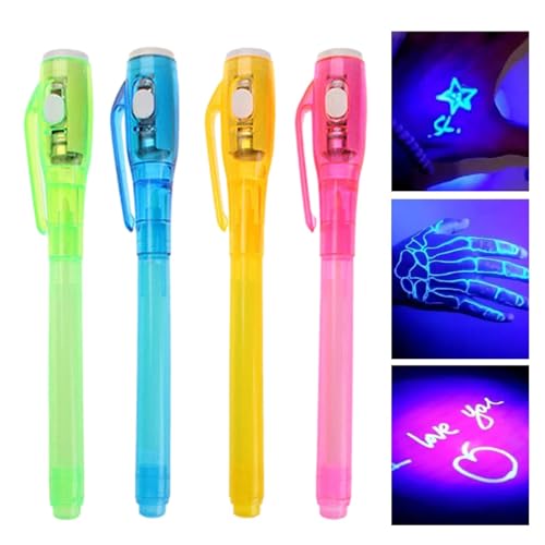 Geheime Stifte - Halloween-Stift 4 Stück Tracer Stift - LED Permanent Marker Multifunktional waschbar für Reunion Company School von Generic