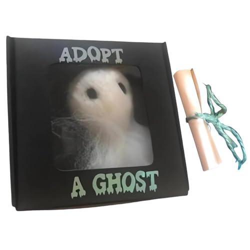 Geisterpuppe | Halloween-Wollfilz-Gruselpuppe und kleine Schriftrolle, süßes übernatürliches Geister-Filzspielzeug aus dem Geisterpuppen-Adoptionsprogramm, Supernatural Connection Geister-Begleitpuppe von Generic