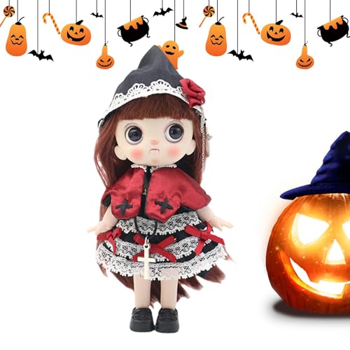 Gelenkpuppenspielzeug mit Kleidung,Gliederpuppe - Halloween-Dekoration Action Girl Puppenfiguren,Halloween-Spielzeug-Actionfiguren, komplettes Puppen-Set für Kinder, Kleinkinder, Familie von Generic