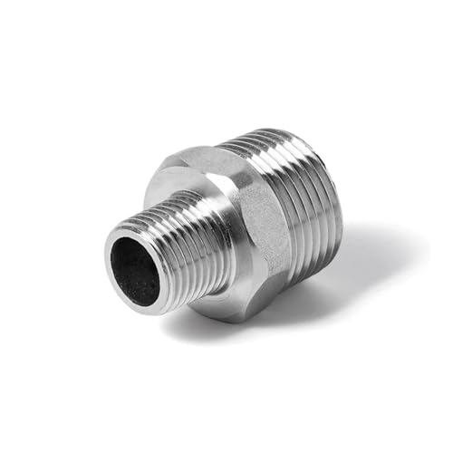 Generic 1/8 "1/4" 1/2 "3/4" 1 "1-1/4" 1-1/2 "2" Gewinde Reduzierstück 304 Edelstahl Rohr Armaturen Anschluss Adapter Reduzierstück Die Fäden sind klar und gratfrei,(Orange,1l2 to 3l8 Inch) von Generic