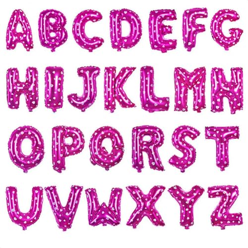 Generic 1 x 40,6 cm Alphabet-Folienballon, "Happy Birthday", Party-Ballon, DIY-Hochzeitsdekorationen, Luftballons, Fantasie-Rosa, N, 40,6 cm von Generic