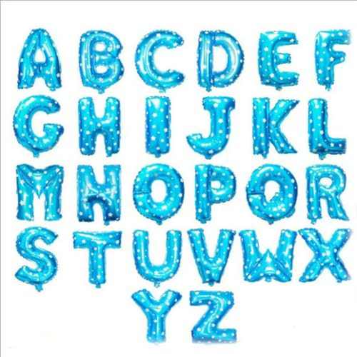 Generic 1 x 40,6 cm Alphabet-Folienballon, "Happy Birthday", Party-Ballon, DIY-Hochzeitsdekorationen, Luftballons, Fantasieblau, F, 40,6 cm von Generic