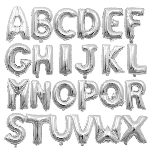 Generic 1 x 40,6 cm Alphabet-Folienballon "Happy Birthday", Party-Ballon, DIY-Hochzeitsdekorationen, Luftballons, Silber, G, 40,6 cm von Generic