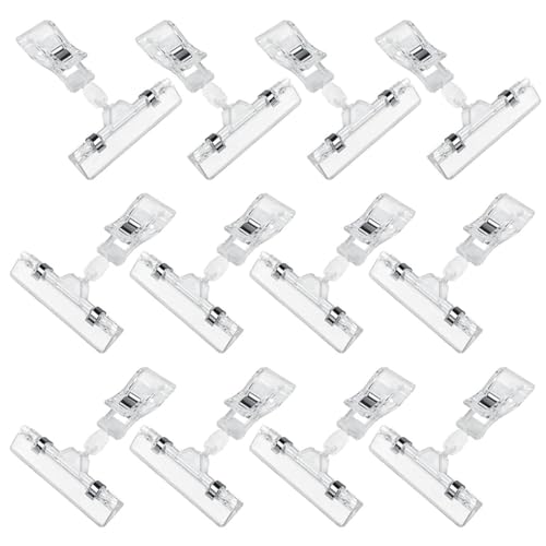 Generic 12x Schilderclips Kleiderständer Schilder Drehbar Verstellbar Preisclips Schilderhalter für Geschäfte Regale Geschäfte Supermärkte Körbe von Generic