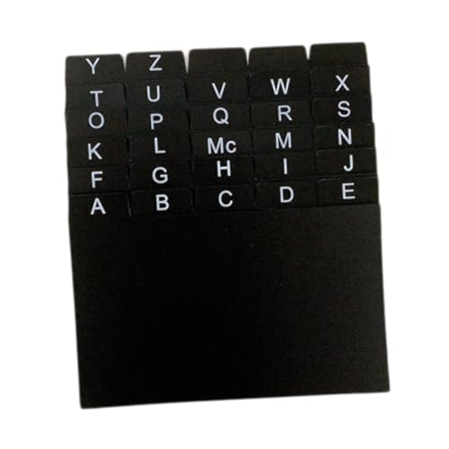 Generic 30 Stück Karteikarten-Trennblätter, Führungsregisterkarten, 12,7 x 7,6 cm, schwarze Alphabet-Trennblätter, alphabetische von Generic