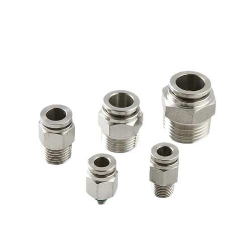 Generic 304 Edelstahl Pneumatische Schlauch Fitting PC PCF PL PLF PB Luft Schlauch Anschluss 1/8 1/4 3/8 1/2 Quick Release rohr Armaturen Die Fäden sind klar und gratfrei,(16-04(16mm-1l2),PLF) von Generic