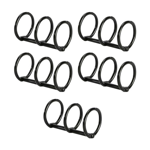 Generic 5x3 Ringe Metall Loseblattbinder 3 Löcher Metall Loseblattbinderinge Buchringe für, Schwarz 20mm von Generic