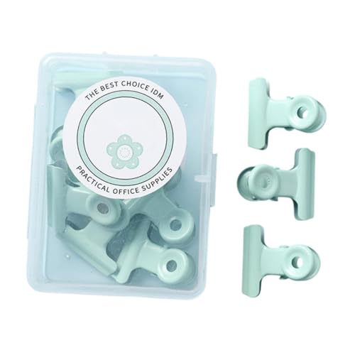 Generic 8 Stück kleine Clips, Mini-Metall-Bindertaschen-Clips, Büroklammer, Metall-Papiergriff für Bildplanerseiten, Bürogeschäfte, GrÜn von Generic