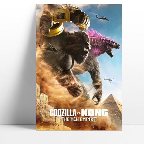 Generic Godzilla X Kong Poster Das neue Imperium Poster Leinwand Wandkunst 2024 Filmposter HD-Druck auf Leinwand Gemälde Wandbild für Wohnzimmer Wohnkultur Junge Geschenk (5,5 x 61 cm Leinwandrollen) von Generic