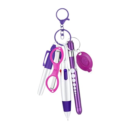 Generic Krankenschwester Stiftset, Kompakter Mehrzweck Markierungsstift, Geschenk Zum Krankenschwestertag, Einziehbarer Kugelschreiber, Abzeichenclip, Violett von Generic