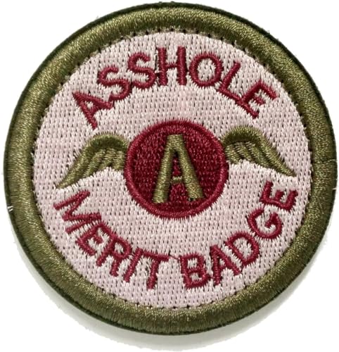 Generic Merit Badge Arschloch Verdienst Abzeichen, Hakenverschluss, Taktische Moral, Stickerei Applikation für Kleidung, Hüte, Taschen, Jacken, Lustiges Taktisches Zitat Emblem, Abnehmbarer Patch von Generic