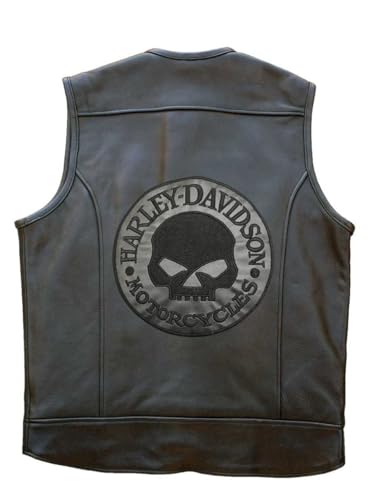 Generic Motorrad Willie g Totenkopf Rückenaufnäher für Biker Weste oder Jacke, 22,9 cm bestickt, RXZ2345, Schwarz von Generic