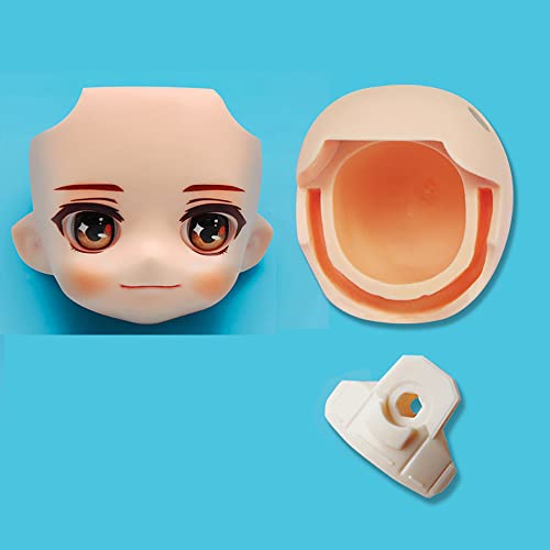 Ob11 Puppenkopf YMY Bald Head Face Shell + Back Head Shell + Gesichtsstütze für 1/12bjd Doll, GSC, YMY, Body 9 Ersatzgesichtspuppenzubehör (005) von Generic