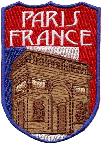 Generic Paris France Shield Patch (7,6 cm) besticktes Bügelabzeichen Reise-Souvenir-Emblem, perfekt für Rucksäcke, Gepäck, Hüte, Taschen, Handwerk, DIY-Geschenkflicken, Größe M von Generic