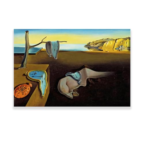 Generic Salvador Dali Wandkunst, Gedächtnis-Poster, schmelzende Uhren, surrealistische Kunst, Ölgemälde, Dekoration für Büro, Wohnzimmer, ungerahmt (30 x 45 cm) von Generic