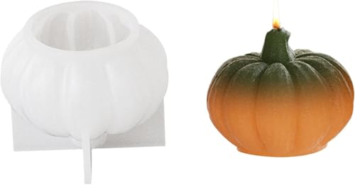 Géneric Silikonform Kürbis, Silikonformen Gießformen Herbst, 3D Kürbis Silikon Gussformen für Halloween Dekoration, Kürbis Gussform für DIY (Klein) von Géneric