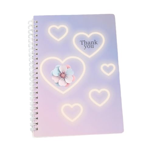 Generic Spiralnotizbuch, Line Notebook, 192 Seiten Schullieferungen Daily Organizer Zeitplan Notizer, Herz von Generic