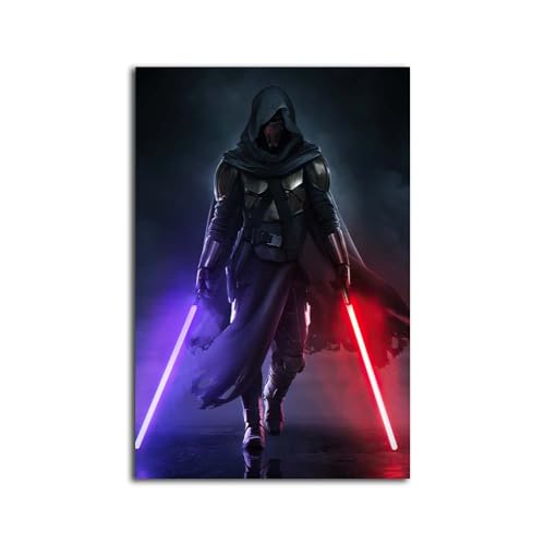 Generic Star Movie Wars Poster Darth Revan mit Lichtschwert, Leinwandkunst, Ritter der alten Republik, Heimdekoration, Drucke, Leinwandrolle, 40,6 x 61 cm von Generic