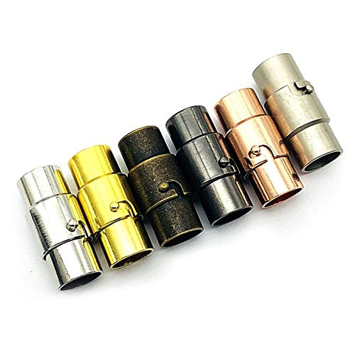 Generic WTF1 Verschluss 6 Farben, 30 Pcs Sperren Mechanismus Leder Seil Schnalle für DIY, Armband, Halskette Schmuck Making für Schnur Endkappen zur Schmuckherstellung, Acrylic, Beige von Generic