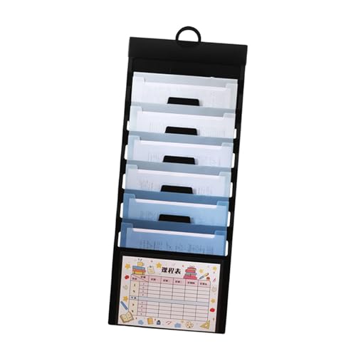 Generic Wandmontierter Aktenordner, Dokumentenhalter, 6 Taschen, wasserdichter Akkordeon-Aktenorganisator, erweiterbarer Aktenordner für Besprechungen, Blau von Generic