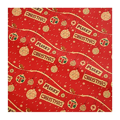 Geschenkpapier Rot Und 1 STÜCKE DIY Männer Frauen Kinder Weihnachten Geschenkpapier Verpackung LKW Plaid Schneeflocke Grüner Weihnachten Design Schneeflocke (A, One Size) von Generic