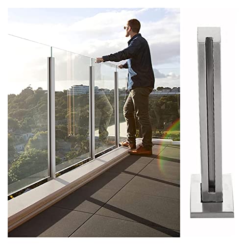 Glasbalustrade -Postklemme, für Außeninterne Balkon Deck Loft Baluster Spindles Säule, Quadratglas Panel Post -Klemme, Zaunstützensystem von Generic