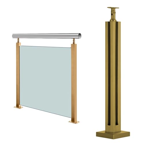Glasgeländersäule, Goldener Glasgeländerpfosten, Balustradensäule aus Edelstahlglas für Terrassenstufenbalkone, Klemme für Glasgeländerplatten, Handlaufversion hinzufügen (Farbe: Saphir, Grö Glasgeländersäule, Goldener Glasgeländerpfosten, Balustradensäule aus Edelstahlglas für Terrassenstufenbalkone, Klemme für Glasgeländerplatten, Handlaufversion hinzufügen (Farbe: Saphir, Grö von Generic