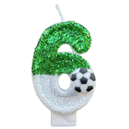 Glitzer Jubiläumskerzen - Glitzer Fußball Kerzen Dekorationen, Fußball Thema Kuchen Dekorationen | Fußball Design Kuchen Kerzen, Kreative Kuchen Dekoration für Geburtstag Hochzeit Feiern von Generic