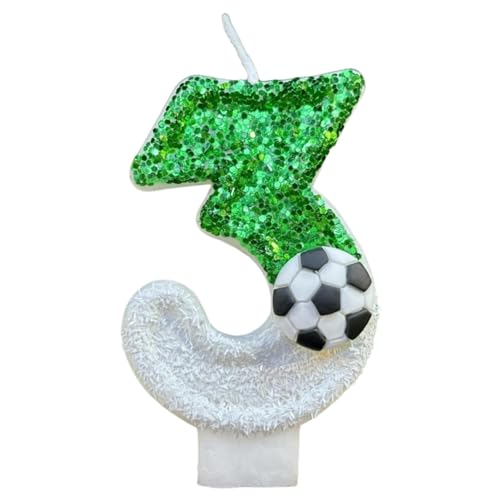 Glitzer Jubiläumskerzen - Glitzer Fußball Kerzen Dekorationen, Fußball Thema Kuchen Dekorationen | Fußball Design Kuchen Kerzen, Kreative Kuchen Dekoration für Geburtstag Hochzeit Feiern von Generic