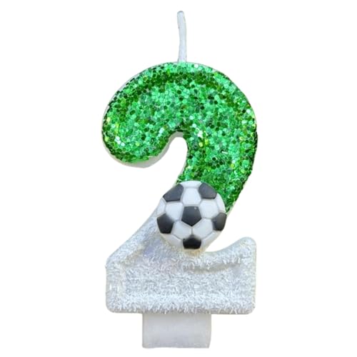 Glitzer Jubiläumskerzen - Glitzer Fußball Kerzen Dekorationen, Fußball Thema Kuchen Dekorationen | Fußball Design Kuchen Kerzen, Kreative Kuchen Dekoration für Geburtstag Hochzeit Feiern von Generic