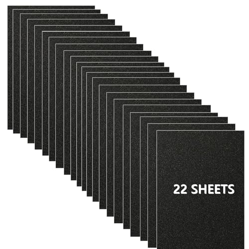 Glitzer-Karton, 22 Blatt, schwarzes Glitzerpapier, 20,8 x 30 cm, schwerer, glitzernder Papierkarton für Kartenherstellung, Sammelalben, Abschlusskappe, 250 g/m² (schwarz) von Generic