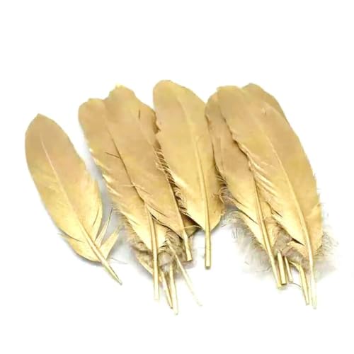 Glitzernde Gänsefedern, Entenfasanfedern zum Basteln, für Schmuckherstellung, Kleidung, Gold, 15,2 - 20,3 cm, 500 Stück von Generic