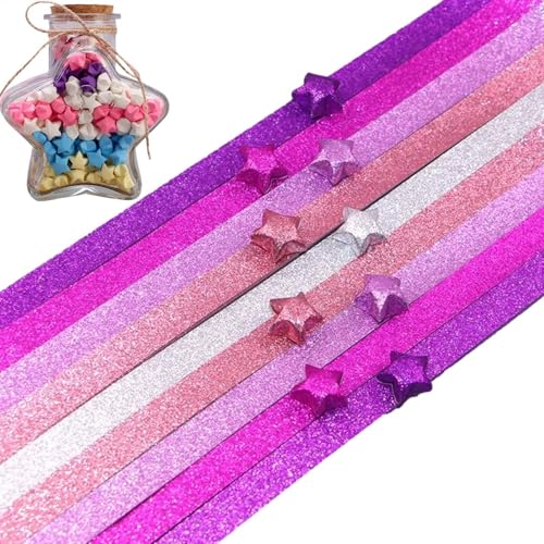 Glitzernde Papierstreifen Mit Sternen – Bastelpapierbögen, Glitzerpapier Zum Selbermachen Für Scrapbooking | Papier Mit Metallischem Sternenmuster, Dekorative Bastelpapierstreifen Für Kunst- Und Baste von Generic