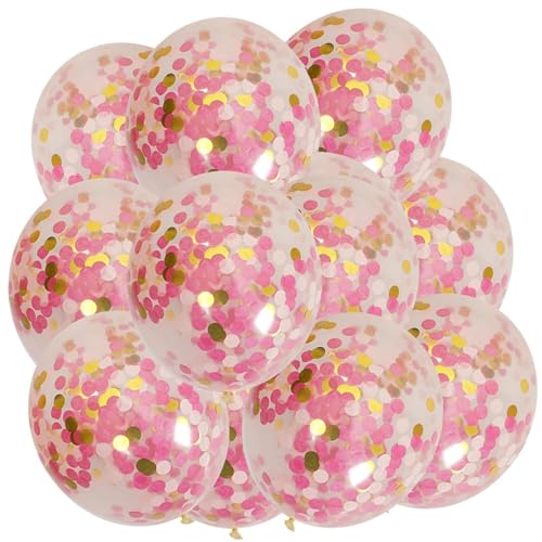 Glitzernder Folienballon für Party | 12 Zoll Latex Partyballon – Mehrfarbige Konfetti Luftballons für Party Dekoration mit Gold Papier für Hochzeit und Babyparty von Generic