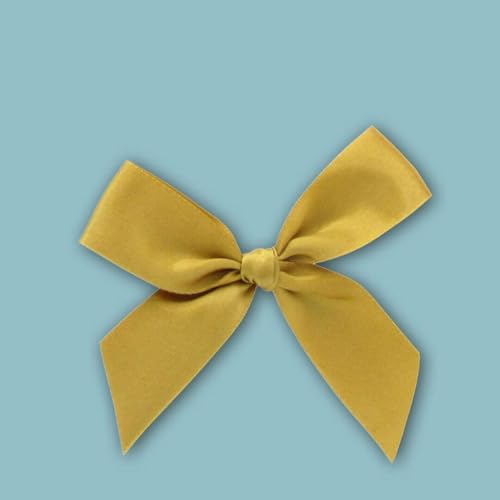 Gold Satin Bowknot mit Kleber - 200 Stück 6x6cm / 200Stk. von Generic