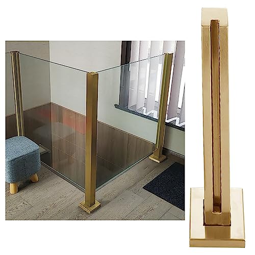 Goldenes Glas Handlauf Pfostensystem für Innen und Außen Balkon Treppe Deck Leitplanken Zaun Moderne Quadratische Glasscheiben Klemme il Kit 65cm von Generic