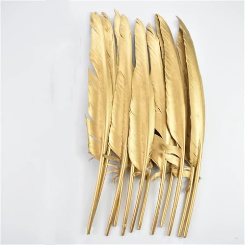 Goldfarbene und silberne Gänsefedern zum Basteln, Ente Truthahn, goldene Feder, Dekoration, Schmuck, Hochzeit, Party, Dekoration, Zubehör, Gold, 30,5–35,6 cm, 500 Stück von Generic