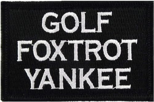 Golf Foxtrot Yankee Stickerei Patch Back für Hook & Loop Morale Patches Tactical Military Badge von Generic