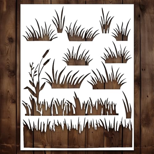 Gras-Schablonen, Naturschablonen, Frühlings-Malschablonen, Camo-Schablonen-Set zum Malen – Camouflage-Schablonen für Holz, Leinwand, Papier, Stoff, Wand und Möbel, 21,6 x 27,9 cm von Generic