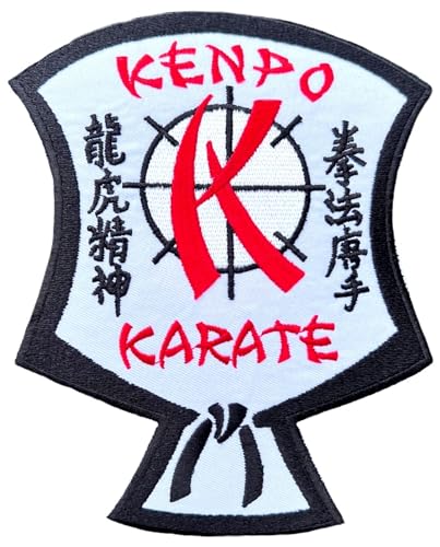 Großer Kenpo Karate Patch (16,5 cm), bestickt, zum Aufbügeln oder Aufnähen, Kempo Kimono, Gi, japanische Kampfsportarten, Selbstverteidigung, Japan, Kanji-Emblem, Geschenk-Flicken von Generic