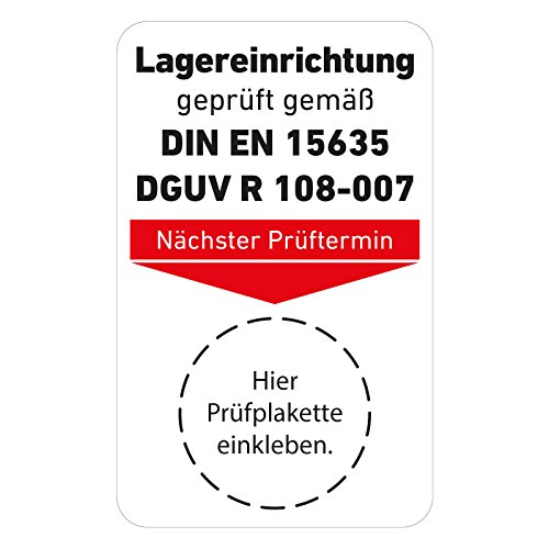 Grundplaketten für Prüfplaketten "Lagereinrichtung geprüft". Inklusive 1 gratis Lochzangen (3mm Rundloch, Kerbzange) von Generic