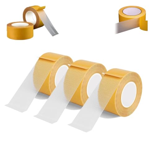 Guidelinel doppelseitiges Klebeband aus Netzgewebe mit hoher Klebkraft, Guidelinel-Klebeband, Guidelinel extrem klebebeständiges transparentes Klebeband, für Wände, Teppiche, Glas (3 Pcs,3cm*10m) von Generic