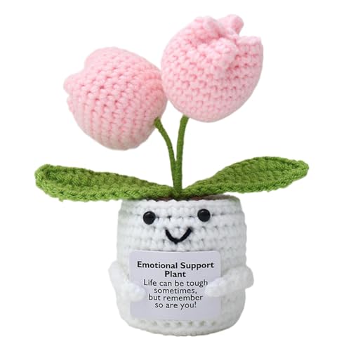 Häkelte Emotionale Unterstützung - Positive Emotionale Unterstützung Pflanze | Tragbare Gestrickte Puppe, Stressabbau Häkelblume Für Männer Und Frauen, Einzigartiges Positives Emotionales Blumen von Generic