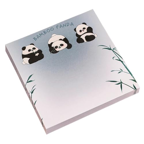 Haftnotizblöcke, Cartoon-Panda-Sticky-Tabs-Anmerkungsnotizblöcke – 50 Blatt Hafttabs für Schulbedarf, 8 x 8 cm/3 x 3 Zoll, abnehmbare Anmerkungstabs zum Notieren, Klassenzimmerbedarf von Generic